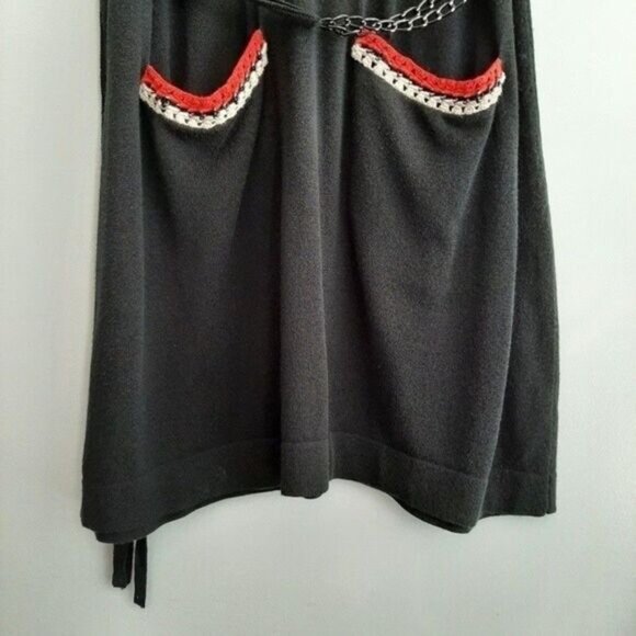 NANETTE LEPORE Crochet-Trimmed Knit Mini Dress Sz M - Picture 6 of 10